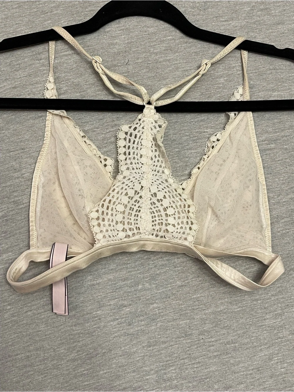 Victoria Secret Lace Racerback Bralette in Cream